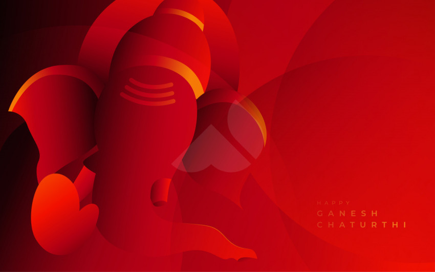 Ganesh Chaturthi Template with Creative Ganesha Art Illustration