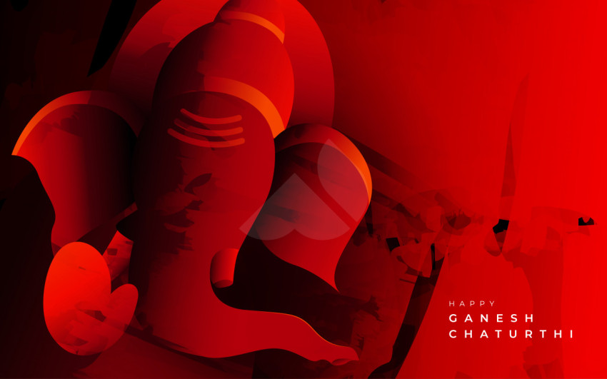 Happy Ganesh Chaturthi Template with Creative Lord Ganesha Art Illustration