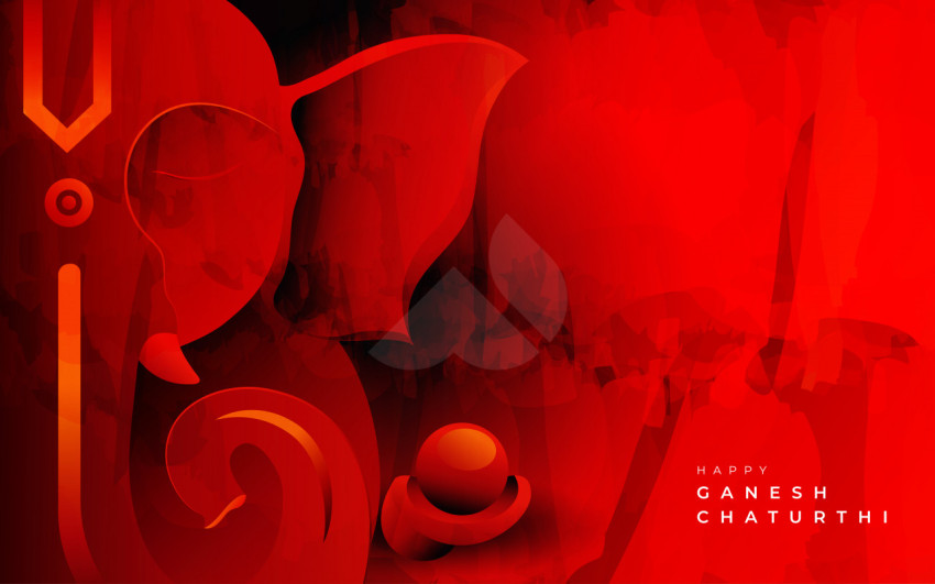 Happy Ganesh Chaturthi Template with Lord Ganesha Art Illustration