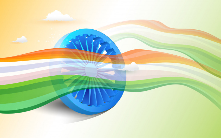 Tricolor Background with Indian Flag