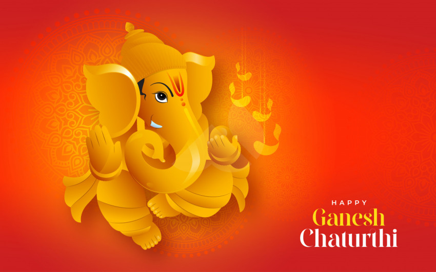 Happy ganesh chaturthi indian festival celebration background ve
