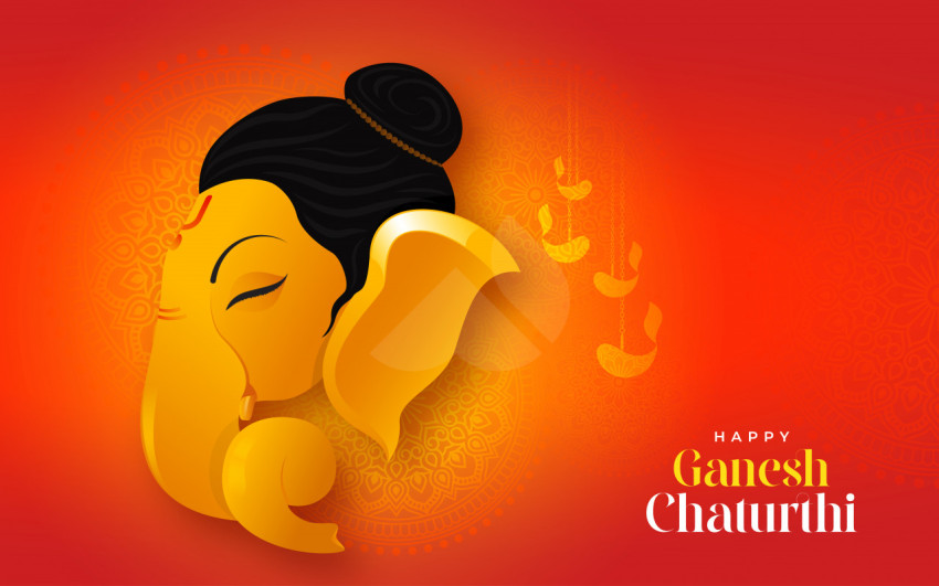 Happy ganesh chaturthi indian festival celebration background ve