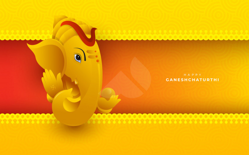 Happy Ganesh Chaturthi Greeting Background Design Template