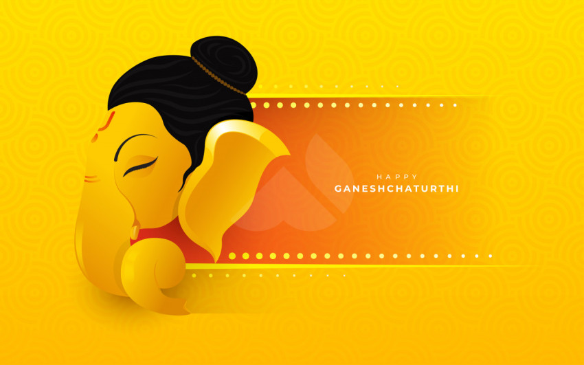 Happy Ganesh Chaturthi Wishes Greeting Background Design Template