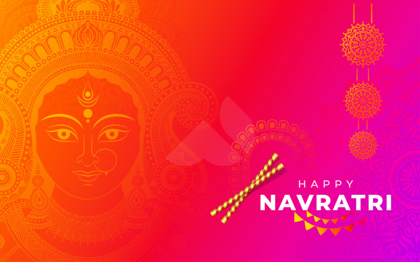 Indian Religious Festival Navratri Greeting Background Template