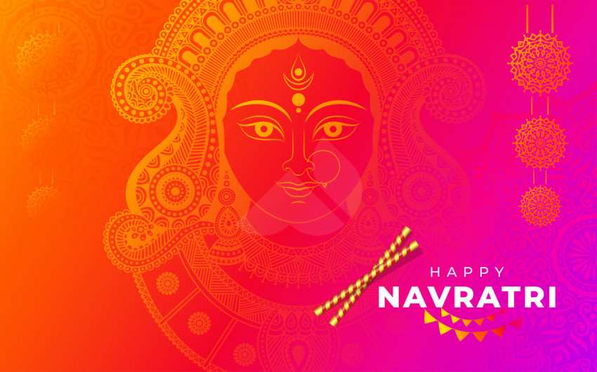 Indian Religious Festival Navratri Greeting Background Template
