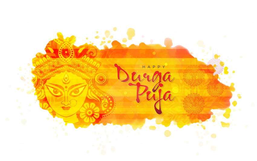 Happy Durga Puja Greeting Background Template