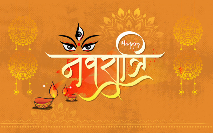 Indian Festival Happy Navratri Wishes Greeting Design