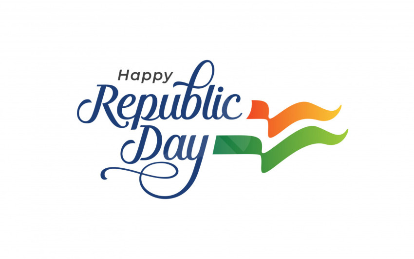74th Indian Happy Republic Day Typography Design Template