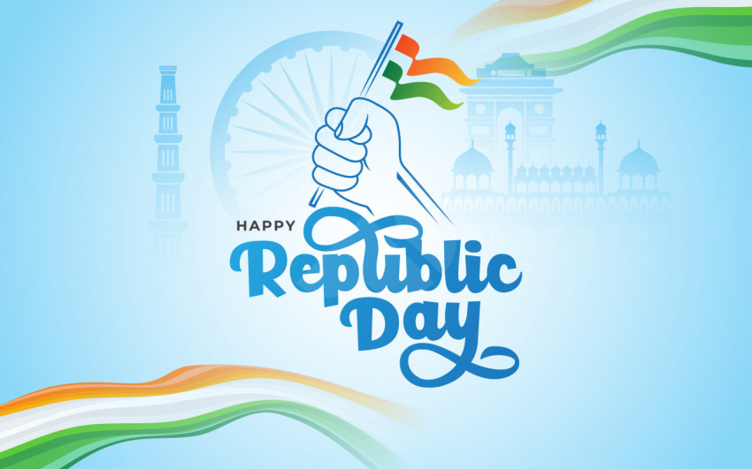 Happy Republic Day Background Template Design