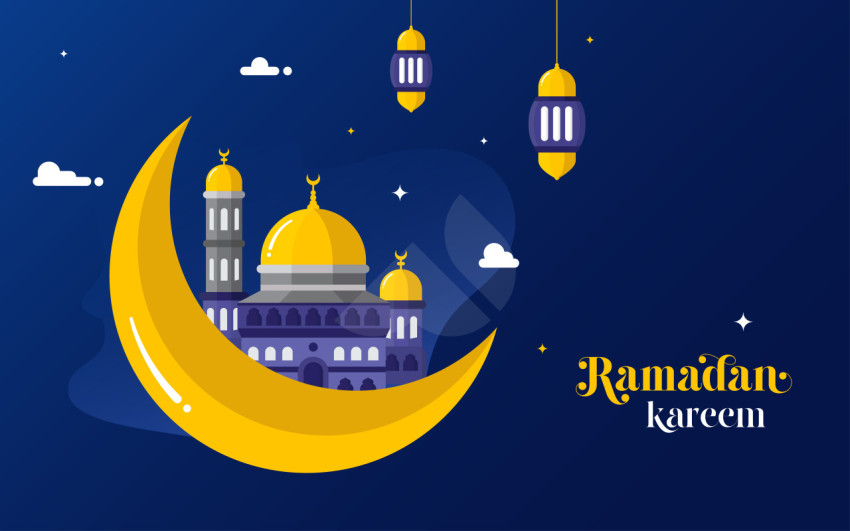 Ramadan Kareem festival season vector greeting design template