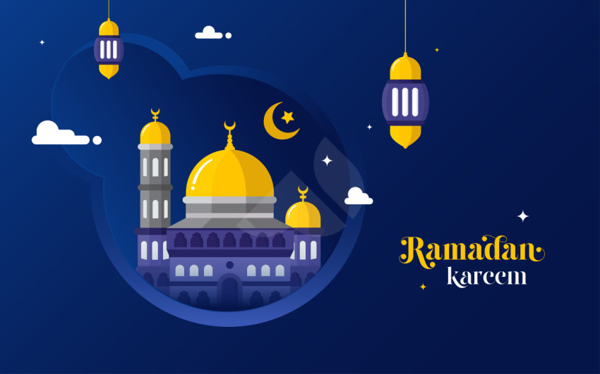 Ramadan Kareem festival season vector greeting design template