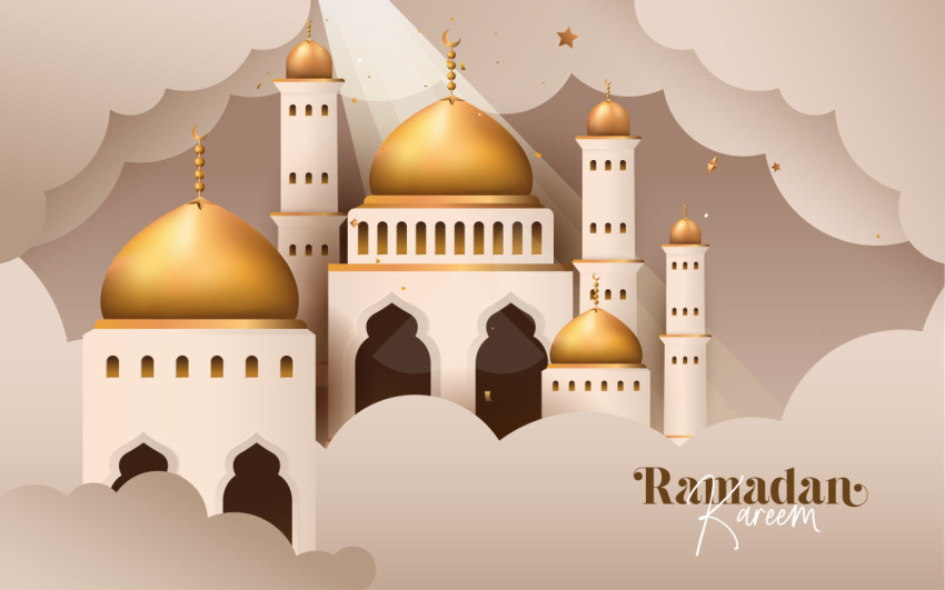 Ramadan Kareem festival season vector greeting design template