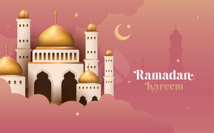 Ramadan Kareem festival season vector greeting design template