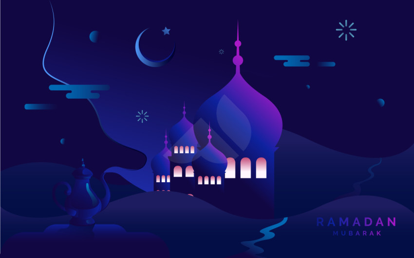 Ramadan Mubarak Greeting Background Design Template