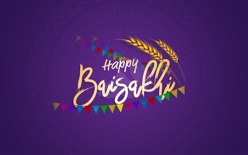 Happy baisakhi festival greeting design background template