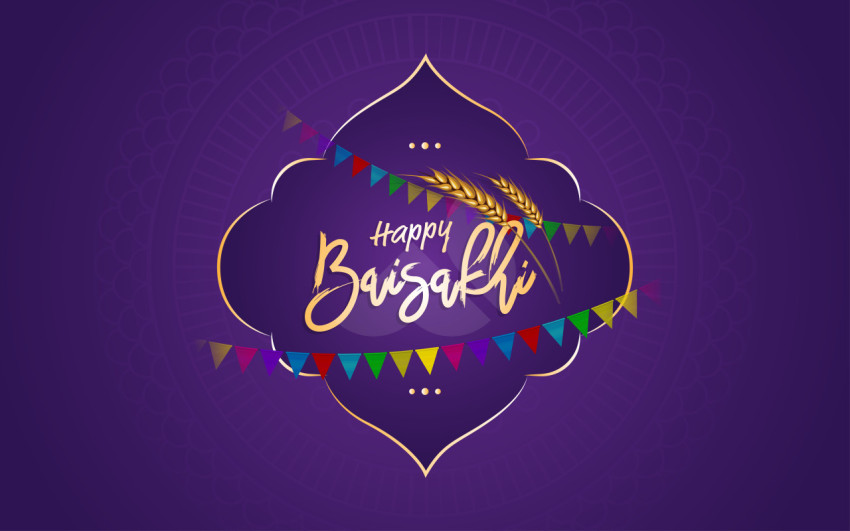 Happy baisakhi festival greeting design background template