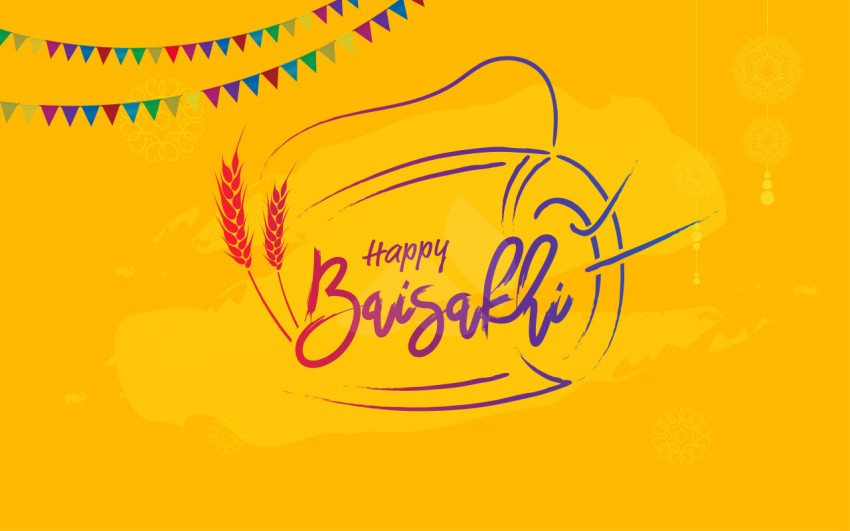 Happy baisakhi festival greeting design background template