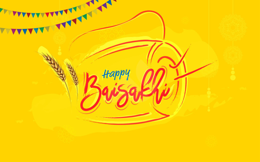 Happy baisakhi festival greeting design background template
