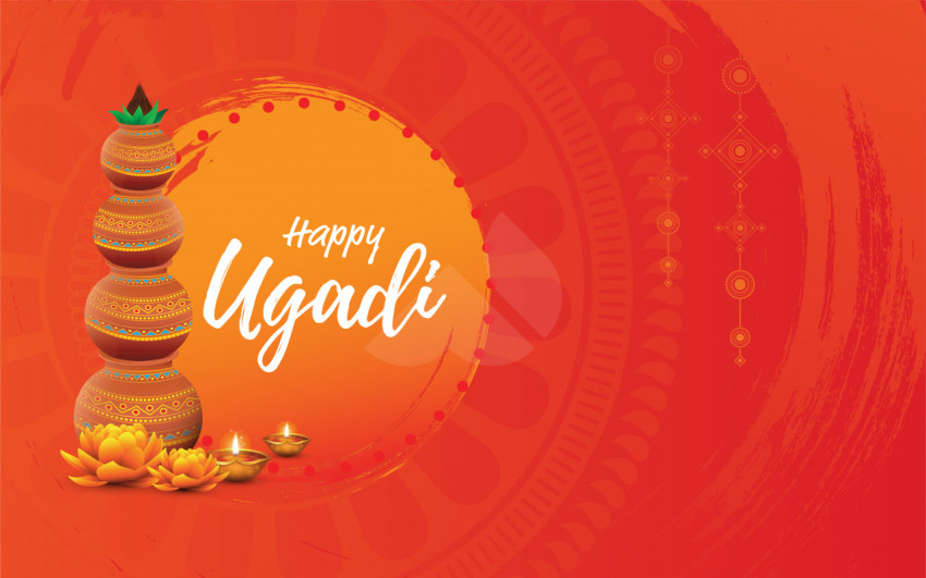 Happy Ugadi Greetings Background Template