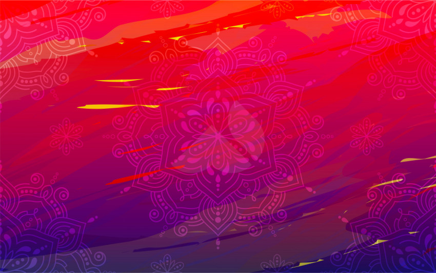 Abstract Ethnic Round Ornamental Floral Design Background