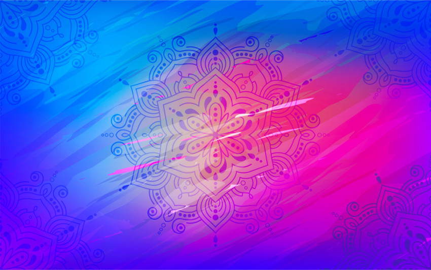 Abstract Ethnic Round Ornamental Floral Design Background