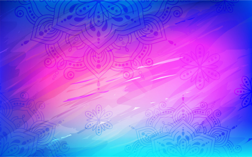 Abstract Ethnic Round Ornamental Floral Design Background