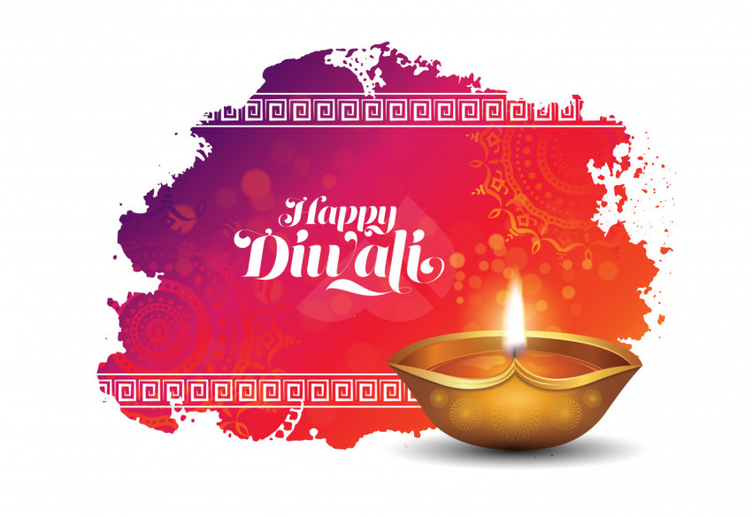 Happy Diwali Greeting Background Design Template