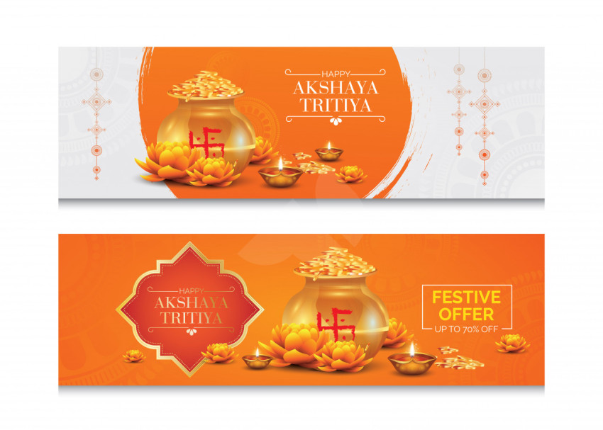 Akshaya Tritiya Offer Banner Design Vector Template