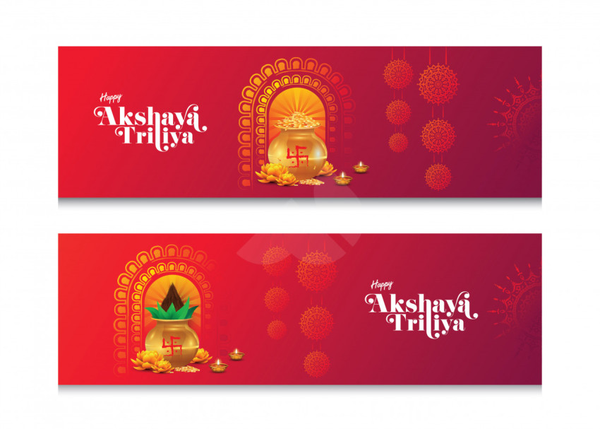 Akshaya Tritiya Banner Design Set