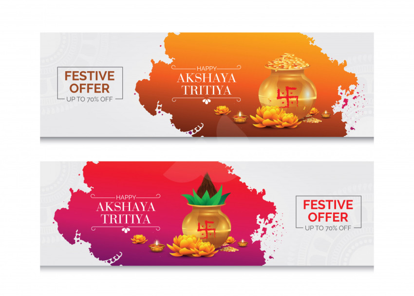 Akshaya Tritiya Offer Banner Design Set