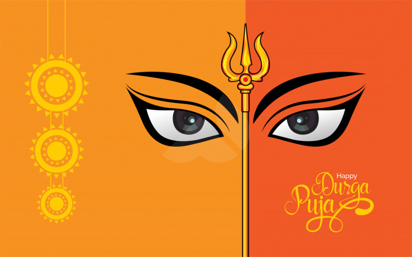 Happy Durga Puja Background Template Illustration