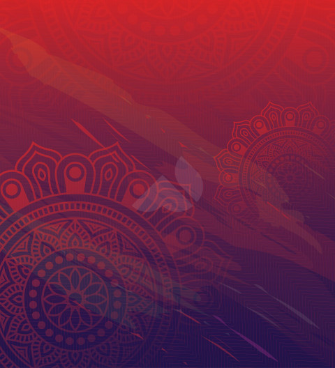 Ethnic Round Ornamental Floral Design Background