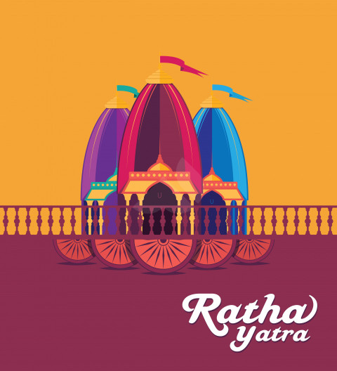 Happy Rath Yatra Greeting Background Template