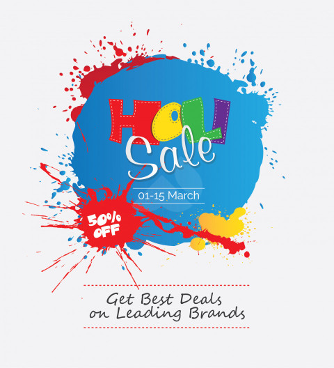 Holi Sale Background Template Design