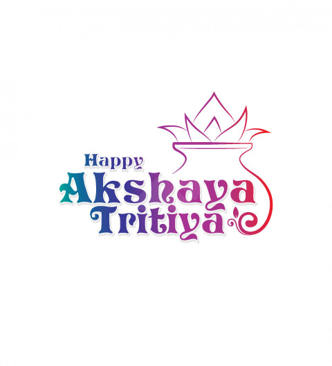 Happy Akshaya Tritiya Text Typography