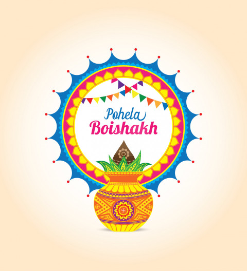 Pohila Boishakh Wishes Background Template