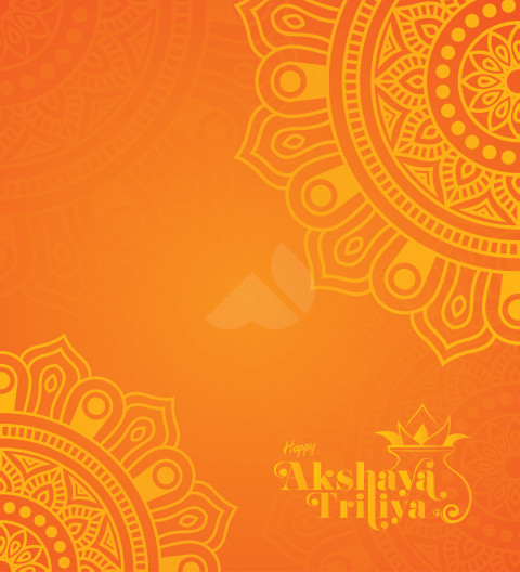 Happy Akshaya Tritiya Greeting Background Template Decorated with Floral Ornaments