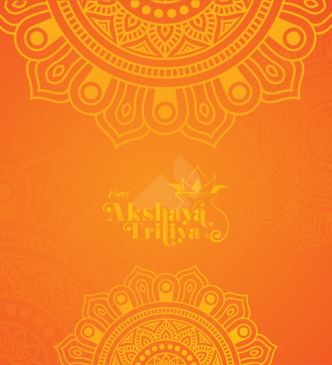 Akshaya Tritiya Greeting Background Template Decorated with Floral Ornaments