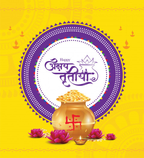 Happy Akshaya Tritiya Hindi Greeting Background Template