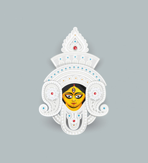 Maa Durga Angry Face Illustration