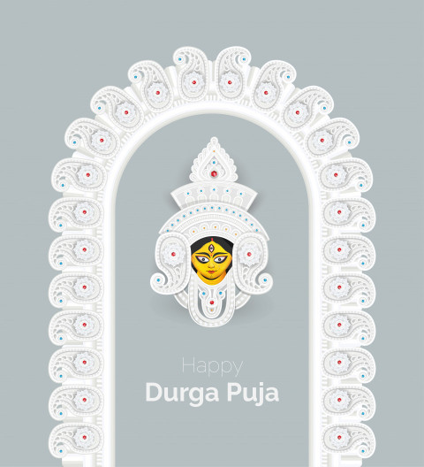 Happy Durga Puja Wishes Background Template