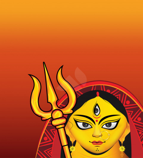 Happy Durga Puja Wishes Background Design Template