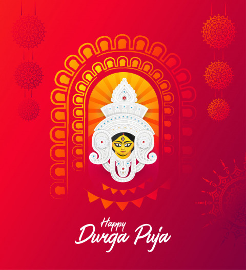 Happy Durga Puja Wishes Background Template