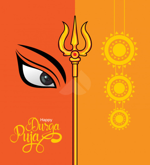 Happy Durga Puja Greeting Template Illustration