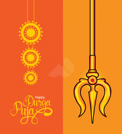 Happy Durga Puja Template Illustration