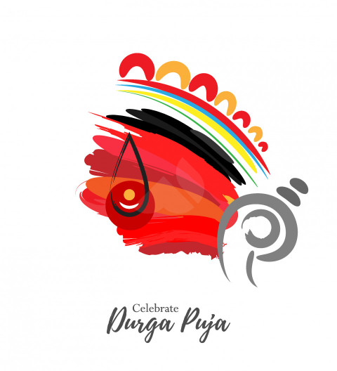 Celebrate Durga Puja Background Template Vector Illustration