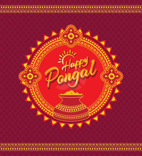 Happy Pongal Wishes Greeting Template
