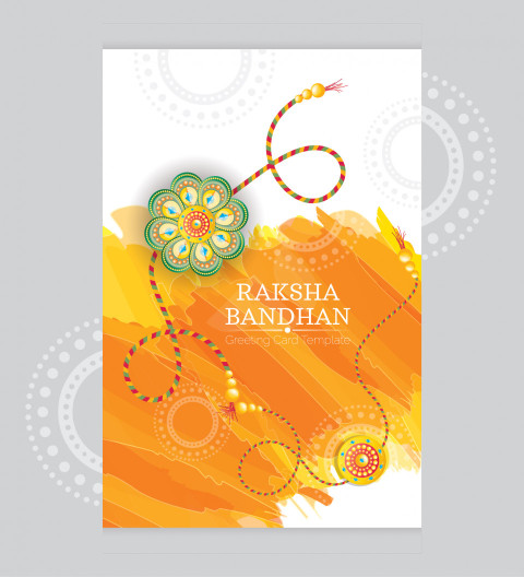 Raksha Bandhan Greeting Card Background Template