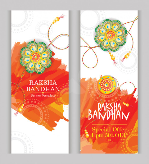 Rakhe Sale Banner Design Template Set